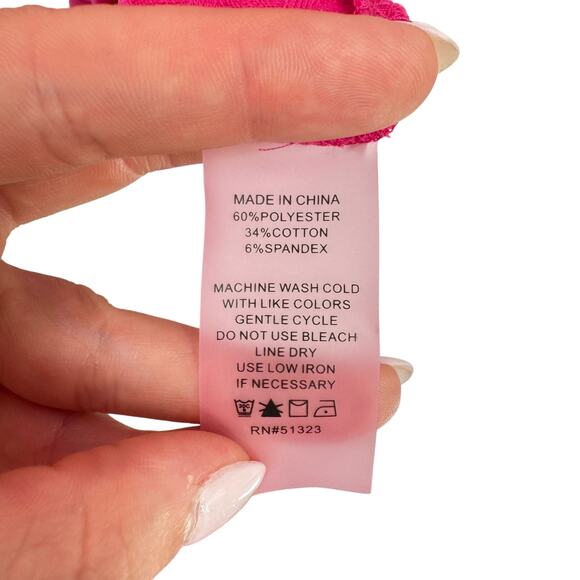 Anthropologie Court & Rowe Hot Pink Ribbed Mock Neck Bodycon Midi Dress - Picture 10 of 10